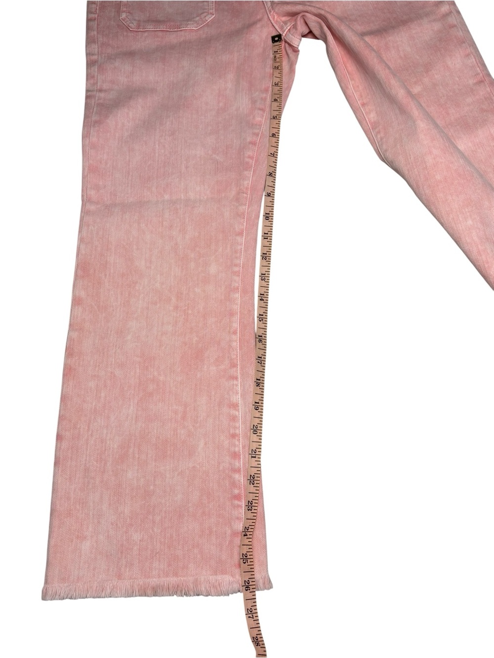 VERVET Pink Acid Wash Wide Leg Raw Hem Jeans Size 30 NWT - Picture 6 of 9